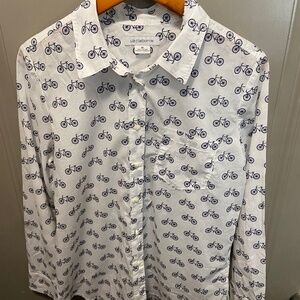 Liz Claiborne NEW Bicycle Print Button Up